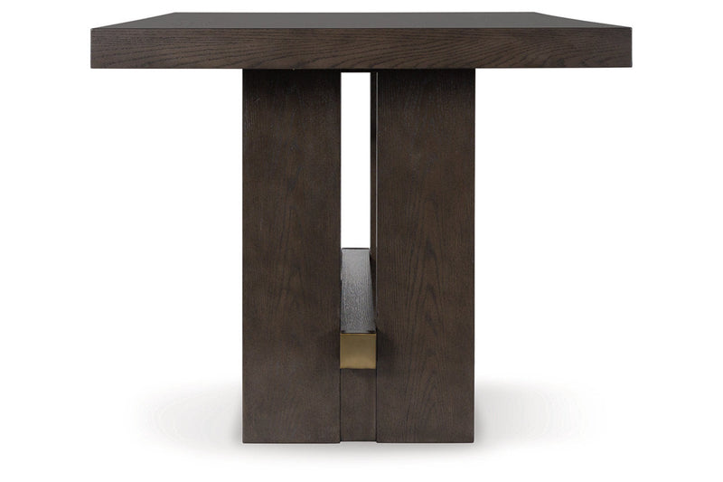 Burkhaus Dark Brown Counter Height Dining Table and 4 Barstools -  Ashley - Luna Furniture