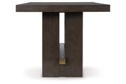 Burkhaus Dark Brown Counter Height Dining Table and 6 Barstools -  Ashley - Luna Furniture