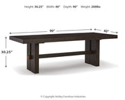Burkhaus Dining Table and 6 Arm Chairs from Ashley - Luna Furniture