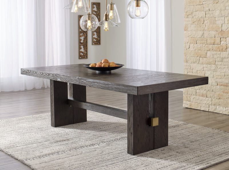 Burkhaus Dining Table and 6 Arm Chairs from Ashley - Luna Furniture