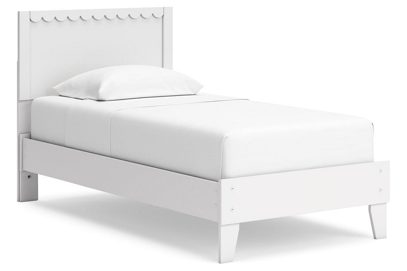 Hallityn White Twin Panel Platform Bed -  Ashley - Luna Furniture