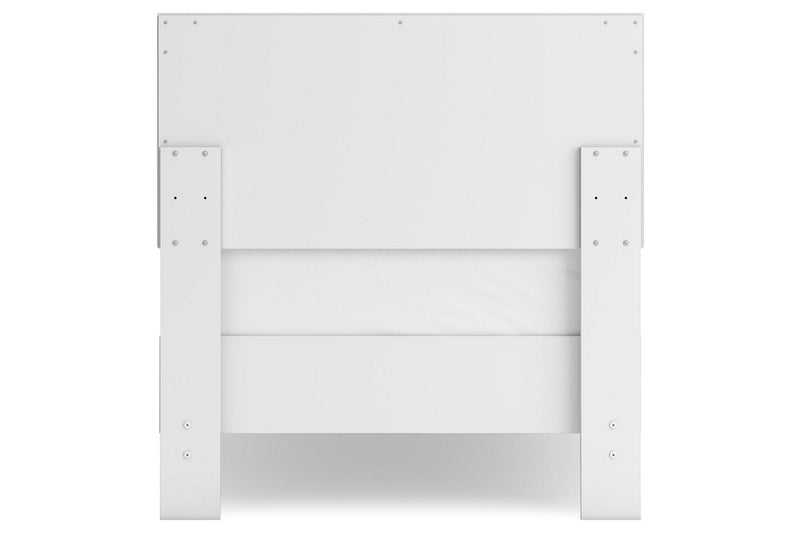 Hallityn White Twin Panel Platform Bed -  Ashley - Luna Furniture