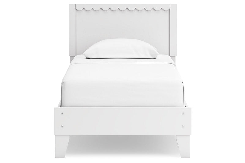 Hallityn White Twin Panel Platform Bed -  Ashley - Luna Furniture