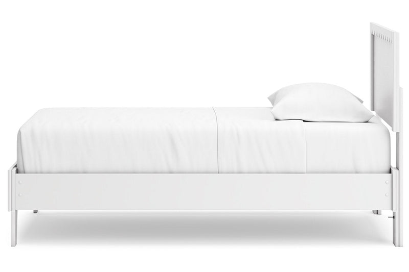 Hallityn White Twin Panel Platform Bed -  Ashley - Luna Furniture