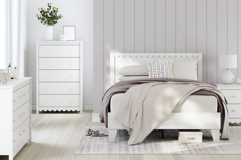Hallityn White Full Panel Platform Bed -  Ashley - Luna Furniture