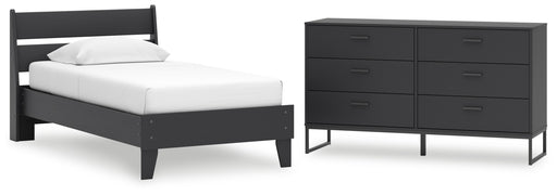 Socalle Twin Panel Platform Bed and Dresser from Ashley - Luna Furniture