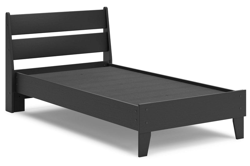 Socalle Black Twin Panel Platform Bed -  Ashley - Luna Furniture