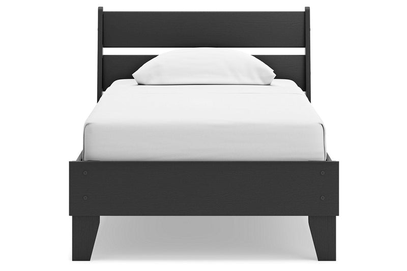 Socalle Black Twin Panel Platform Bed -  Ashley - Luna Furniture