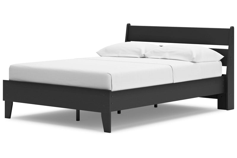 Socalle Black Full Panel Platform Bed -  Ashley - Luna Furniture