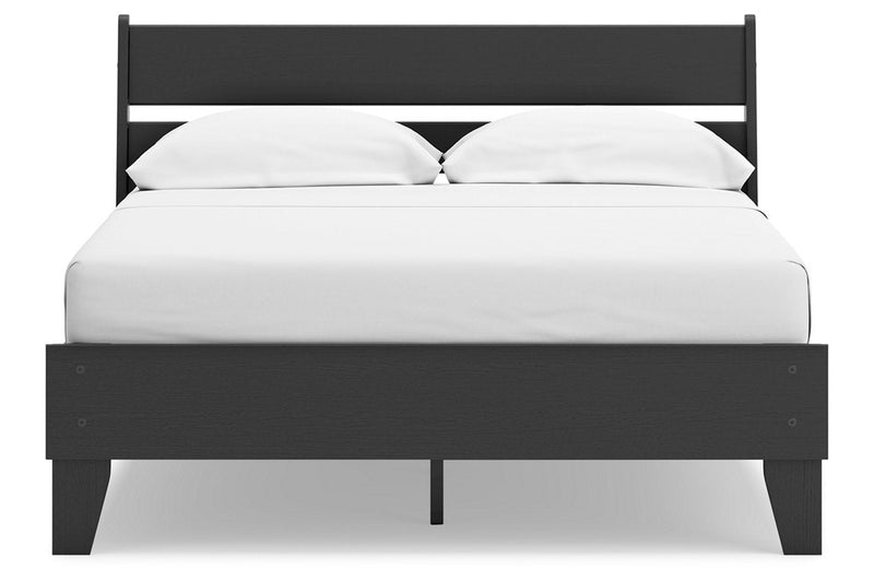 Socalle Black Full Panel Platform Bed -  Ashley - Luna Furniture