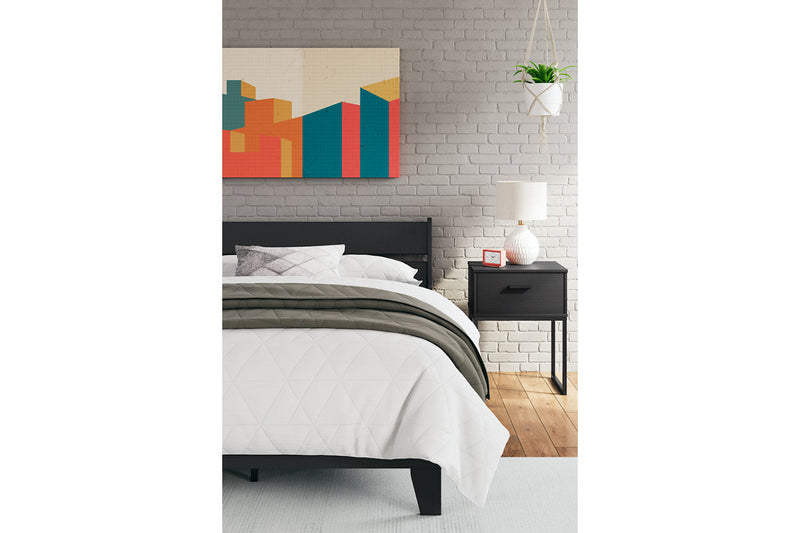 Socalle Black Full Panel Platform Bed -  Ashley - Luna Furniture