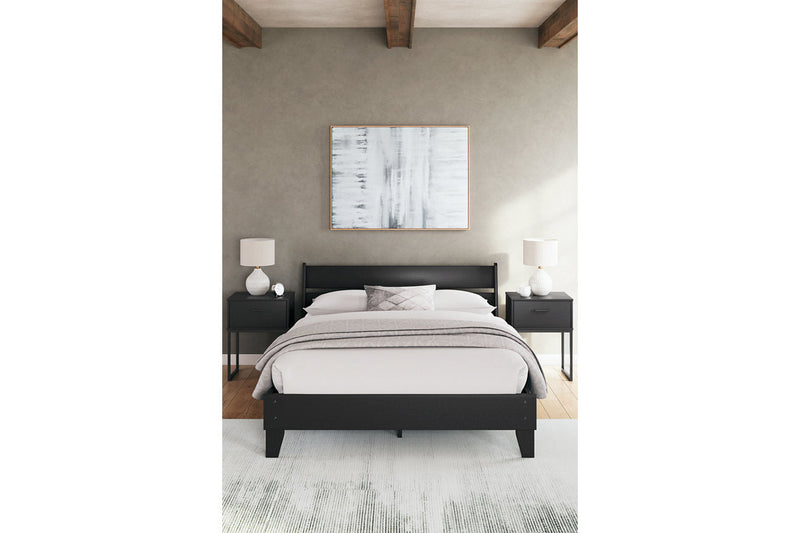 Socalle Black Queen Panel Platform Bed from Ashley - Luna Furniture