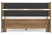 Deanlow Honey Full Platform Panel Bed -  Ashley - Luna Furniture