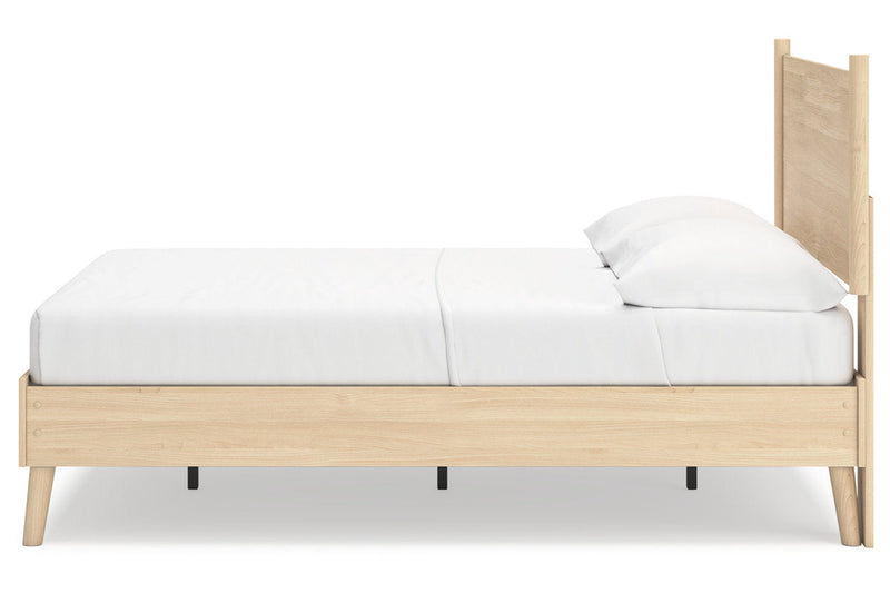 Cabinella Tan Full Platform Panel Bed -  Ashley - Luna Furniture
