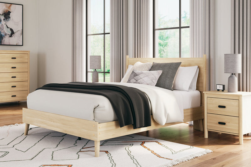 Cabinella Tan Queen Platform Panel Bed from Ashley - Luna Furniture