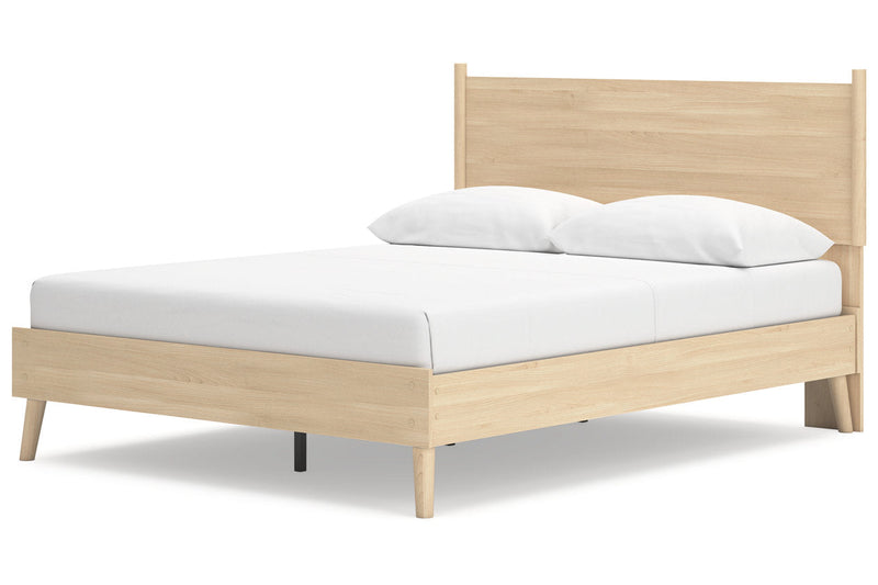 Cabinella Tan Queen Platform Panel Bed from Ashley - Luna Furniture