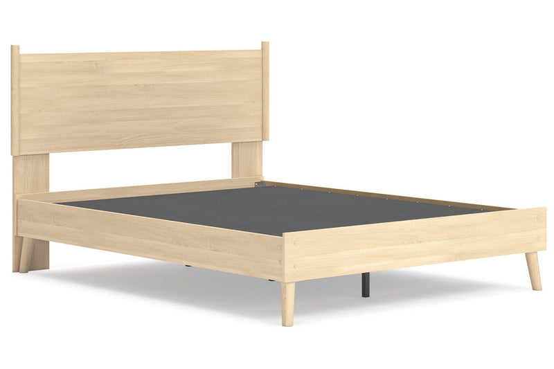 Cabinella Tan Queen Platform Panel Bed from Ashley - Luna Furniture