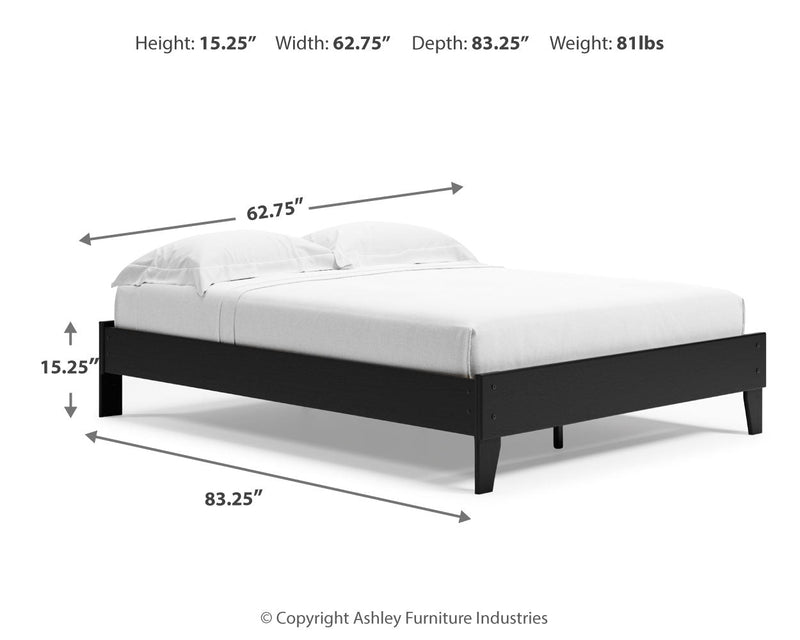 Finch Black Queen Panel Platform Bed with Dresser and Nightstand from Ashley - Luna Furniture