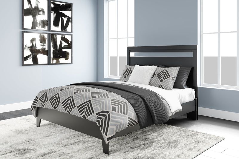 Finch Black Queen Panel Platform Bed with Dresser and Nightstand from Ashley - Luna Furniture