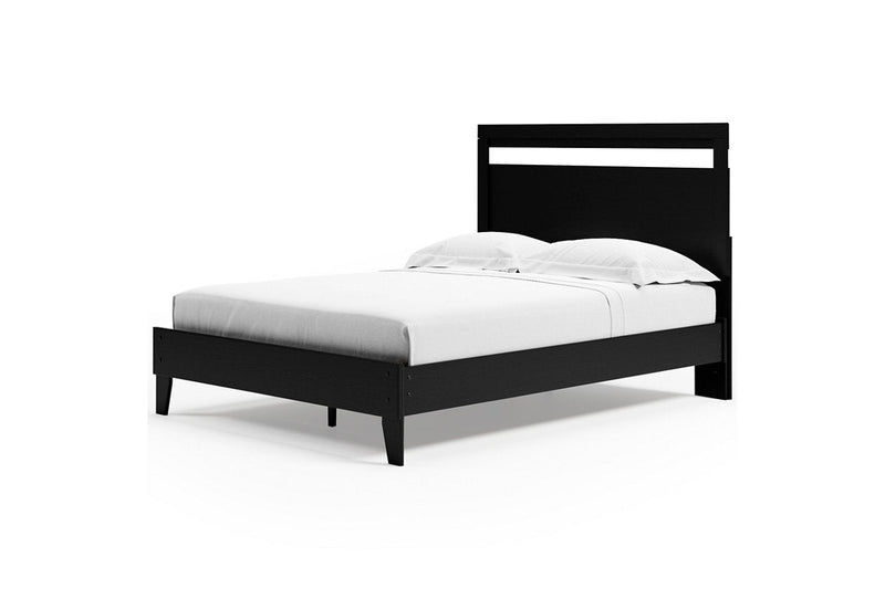 Finch Black/Brown Queen Panel Platform Bed from Ashley - Luna Furniture