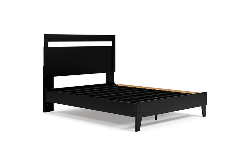Finch Black/Brown Queen Panel Platform Bed from Ashley - Luna Furniture