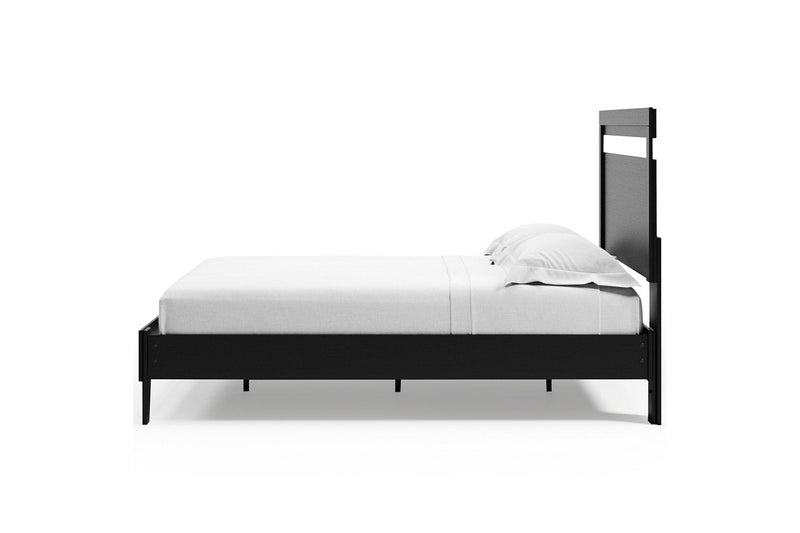 Finch Black/Brown Queen Panel Platform Bed from Ashley - Luna Furniture