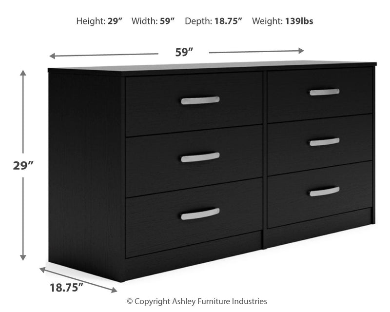 Finch Black Queen Panel Platform Bed with Dresser and Nightstand from Ashley - Luna Furniture