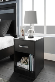Finch Black Queen Panel Platform Bed with Dresser and Nightstand from Ashley - Luna Furniture