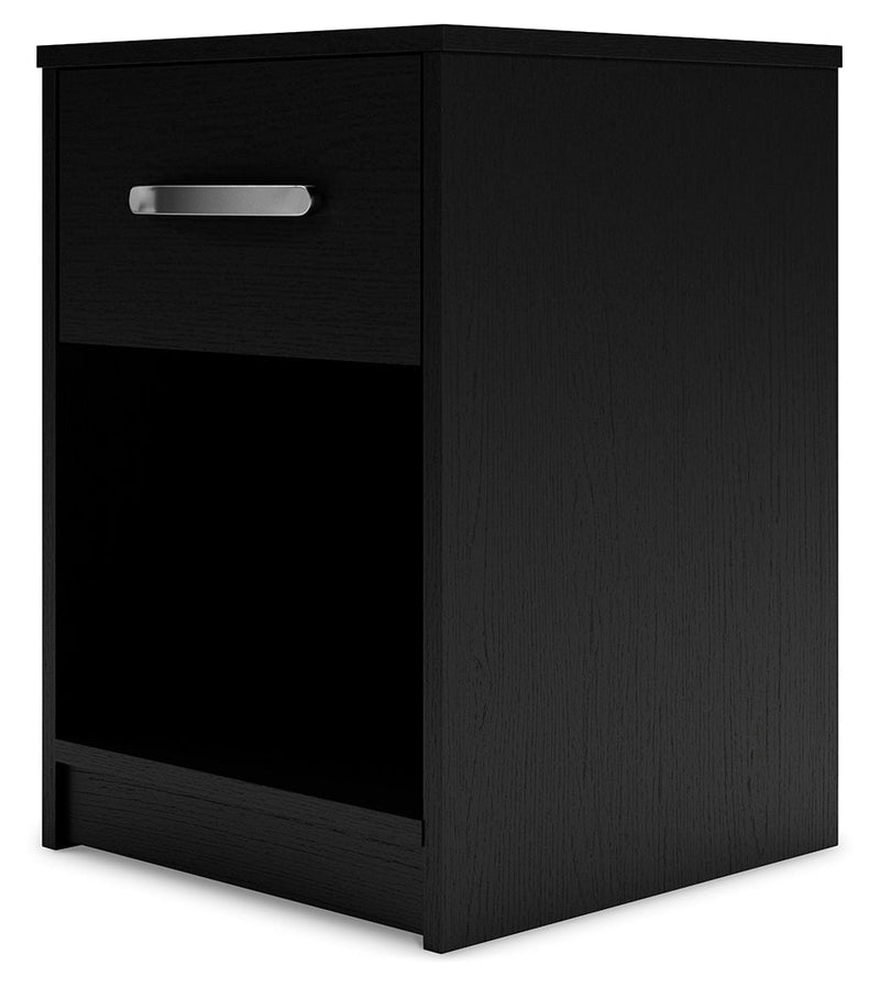 Finch Black Queen Panel Platform Bed with Dresser and Nightstand from Ashley - Luna Furniture