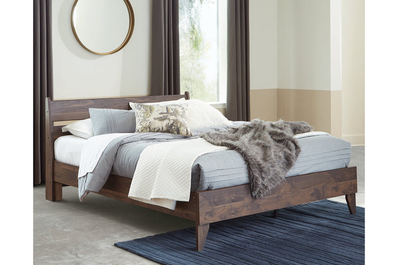 Calverson Mocha Full Panel Platform Bed from Ashley - Luna Furniture