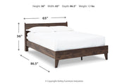 Calverson Mocha Queen Panel Platform Bed from Ashley - Luna Furniture