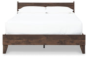 Calverson Mocha Queen Panel Platform Bed with Dresser and Nightstand from Ashley - Luna Furniture