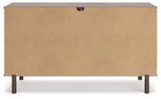 Calverson Mocha Queen Panel Platform Bed with Dresser and Nightstand from Ashley - Luna Furniture