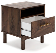 Calverson Mocha Queen Panel Platform Bed with Dresser and Nightstand from Ashley - Luna Furniture