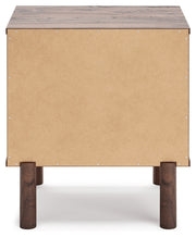 Calverson Mocha Queen Panel Platform Bed with Dresser and Nightstand from Ashley - Luna Furniture