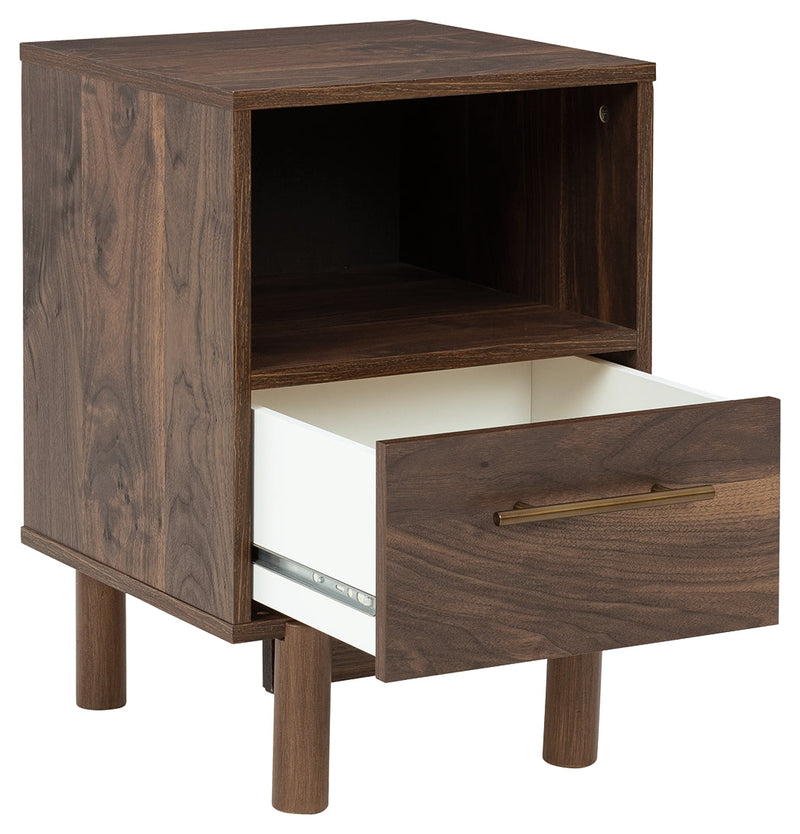Calverson Mocha Queen Panel Platform Bed with Dresser and Nightstand from Ashley - Luna Furniture