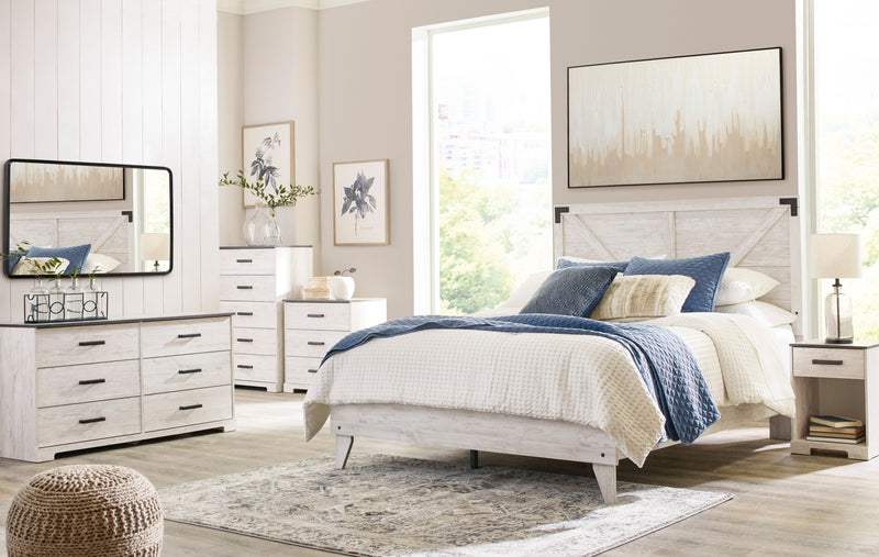 Shawburn Whitewash and Charcoal Gray Platform Bedroom Set from Ashley - Luna Furniture