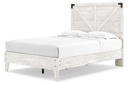 Shawburn White/Dark Charcoal Gray Full Crossbuck Panel Platform Bed from Ashley - Luna Furniture