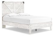 Shawburn White/Dark Charcoal Gray Full Crossbuck Panel Platform Bed from Ashley - Luna Furniture