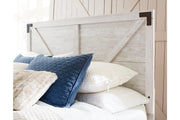Shawburn White/Dark Charcoal Gray Full Crossbuck Panel Platform Bed from Ashley - Luna Furniture