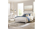Shawburn White/Dark Charcoal Gray Queen Crossbuck Panel Platform Bed from Ashley - Luna Furniture