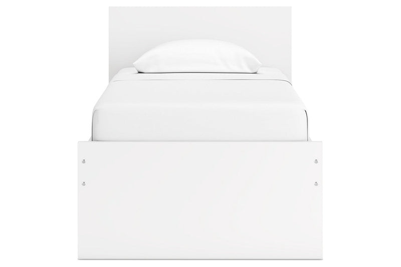 Onita White Twin Panel Platform Bed with 1 Side Storage -  Ashley - Luna Furniture