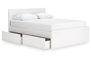 Onita White Queen Platform Bed with 1 Side Storage from Ashley - Luna Furniture