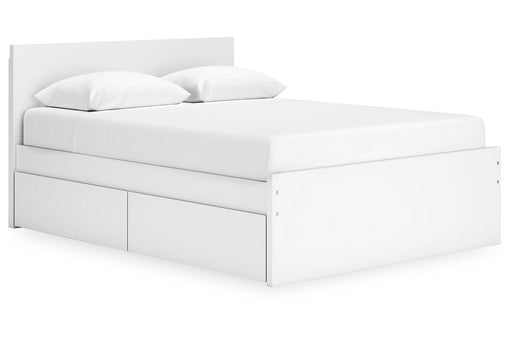 Onita White Queen Platform Bed with 2 Side Storage from Ashley - Luna Furniture