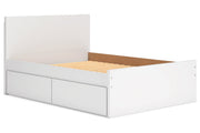 Onita White Full Panel Platform Bed with 1 Side Storage -  Ashley - Luna Furniture