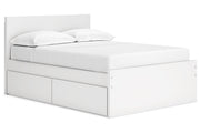 Onita White Full Panel Platform Bed with 1 Side Storage -  Ashley - Luna Furniture