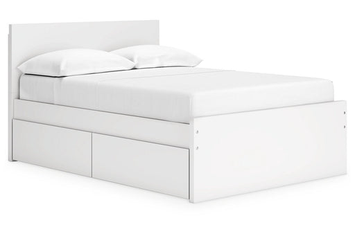 Onita White Full Panel Platform Bed with 2 Side Storage -  Ashley - Luna Furniture