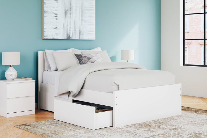 Onita White Full Panel Platform Bed with 2 Side Storage -  Ashley - Luna Furniture