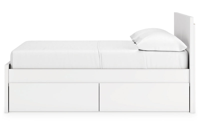 Onita White Full Panel Platform Bed with 2 Side Storage -  Ashley - Luna Furniture
