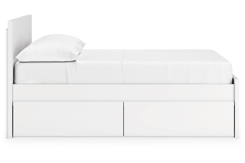 Onita White Full Panel Platform Bed with 2 Side Storage -  Ashley - Luna Furniture